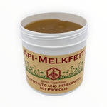 Bienenprodukte Shop API Melkfett mit Propolis, Honig und Ringelblume in einer 250 ml Dose zur Pflege trockener Haut.
