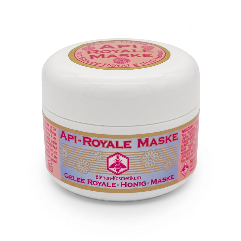 Bienenprodukte Shop API-ROYALE Gesichtsmaske im weißen Tiegel mit Gelée Royale und Honig für intensive Hautpflege