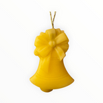Bienenprodukte Shop Bienenwachs-Anhänger in Glockenform mit Schleife und goldener Aufhängung für Weihnachtsdeko