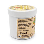 Bienenprodukte Shop leg gel with propolis, horse chestnut, and red vine leaf in a 250ml white jar.